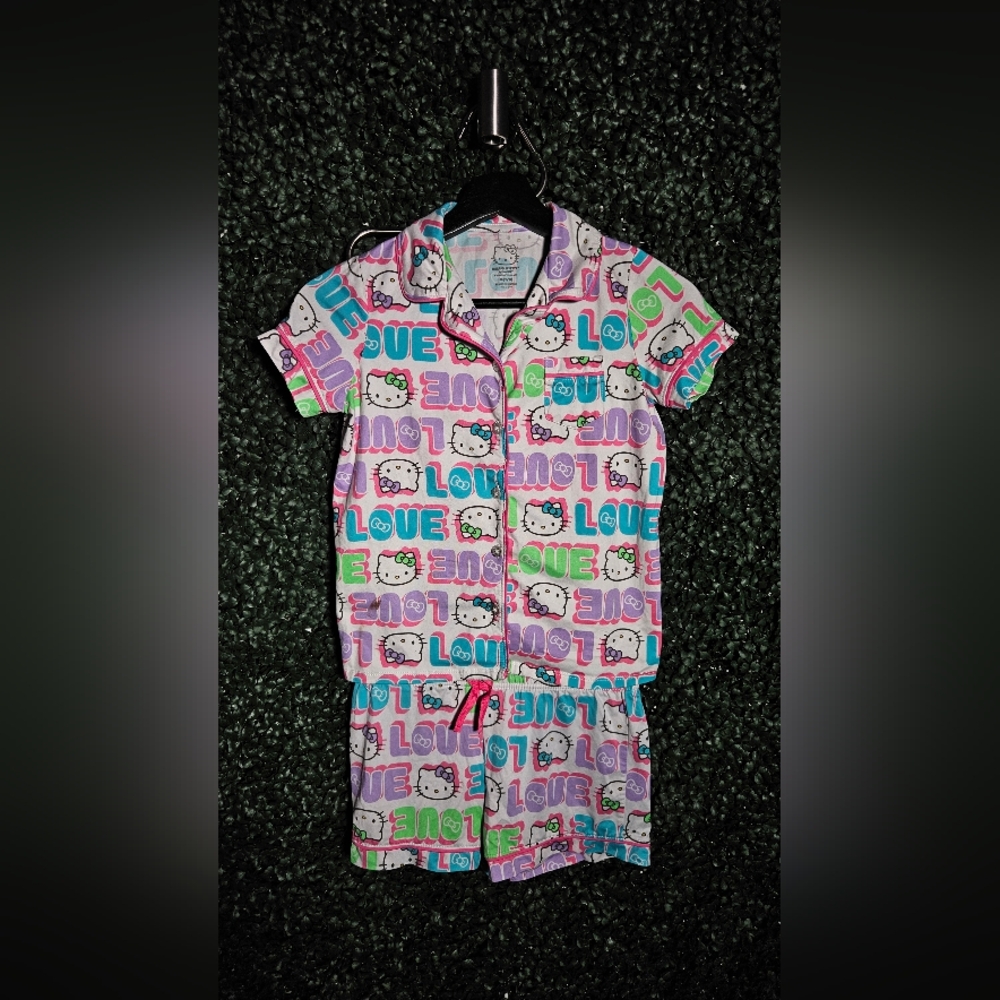 Hello Kitty Pink and Blue Pajama Set Playful Design